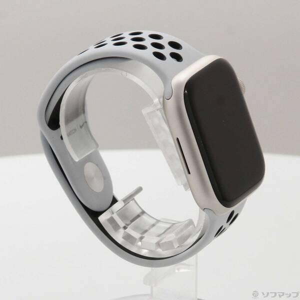〔中古〕Apple(アップル) Apple Watch Series 7 Nike GPS 45mm スターライトアルミニウムケース ピュアプラチナム／ブラックNikeスポーツバンド〔377-ud〕 |  | 03
