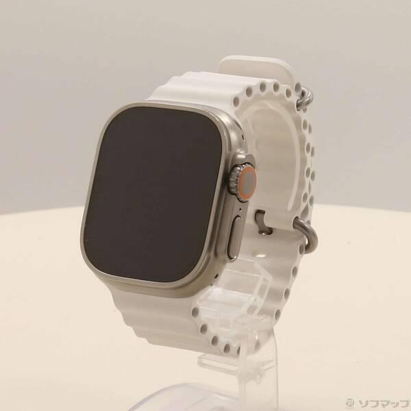 〔中古〕Apple(アップル) Apple Watch Ultra GPS + Cellular 49mm チタニウムケース ホワイトオーシャンバンド〔377-ud〕 | 