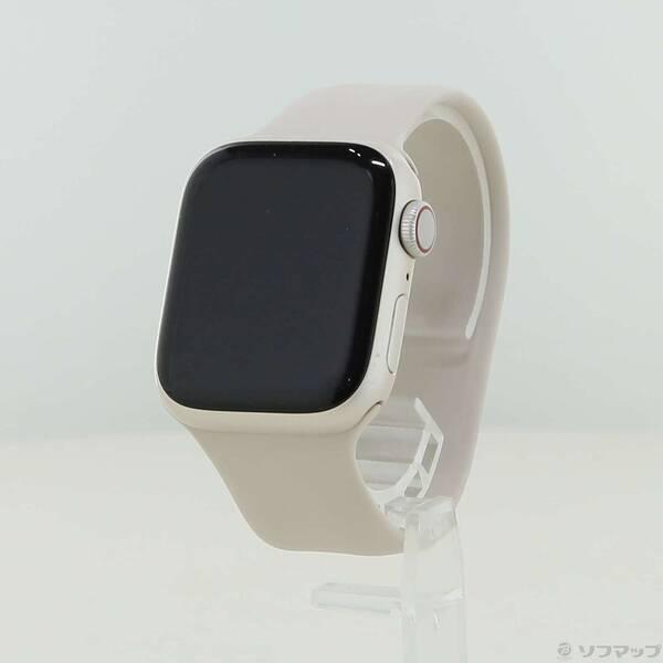 〔中古〕Apple(アップル) Apple Watch Series 8 GPS + Cellular 41mm スターライトアルミニウムケース スターライトソロループ〔377-ud〕 | 