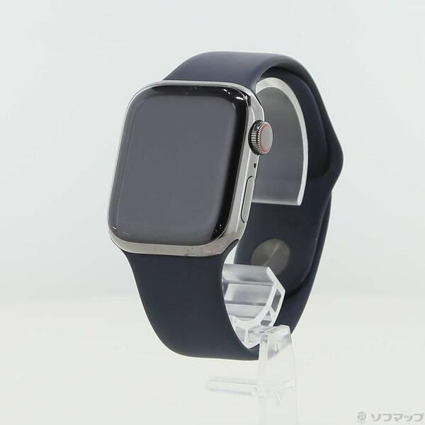 〔中古〕Apple(アップル) Apple Watch Series 8 GPS + Cellular 41mm グラファイトステンレススチールケース ミッドナイトスポーツバンド〔377-ud〕 | 