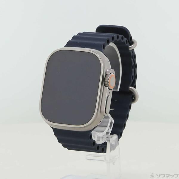 〔中古〕Apple(アップル) Apple Watch Ultra GPS + Cellular 49mm チタニウムケース ミッドナイトオーシャンバンド〔349-ud〕 | 