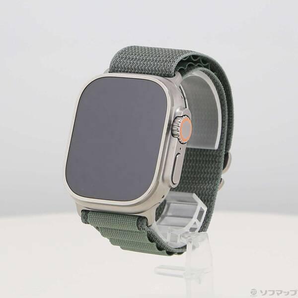 〔中古〕Apple(アップル) Apple Watch Ultra GPS + Cellular 49mm チタニウムケース グリーンアルパインループ〔377-ud〕 | 