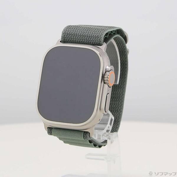 〔中古〕Apple(アップル) Apple Watch Ultra GPS + Cellular 49mm チタニウムケース グリーンアルパインループ〔377-ud〕 | 