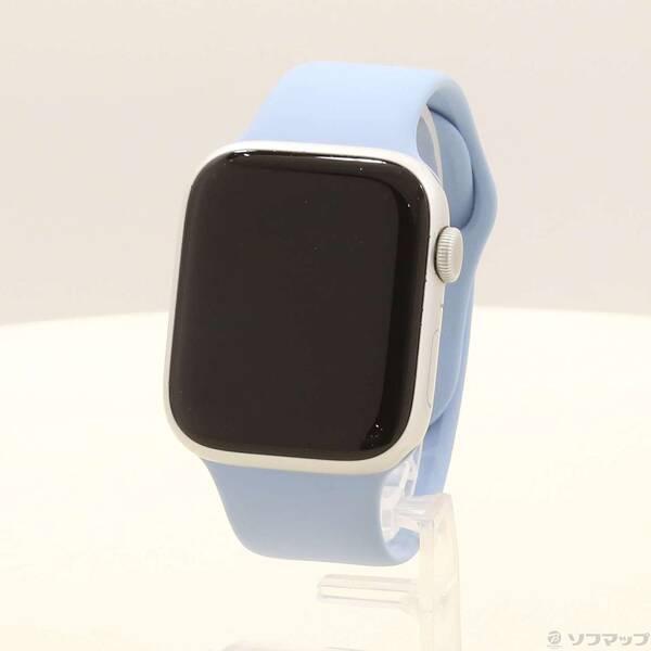 〔中古〕Apple(アップル) Apple Watch Series 9 GPS 45mm シルバーアルミニウムケース ライトブルースポーツバンド〔262-ud〕 | 