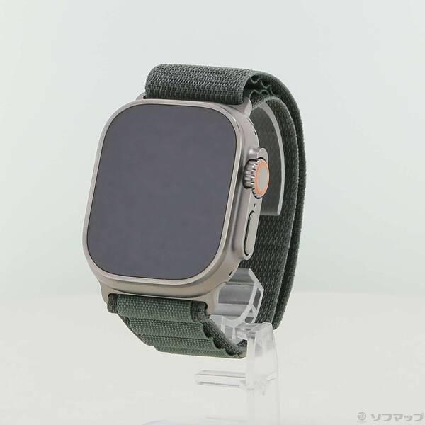 〔中古〕Apple(アップル) Apple Watch Ultra GPS + Cellular 49mm チタニウムケース グリーンアルパインループ〔305-ud〕 | 