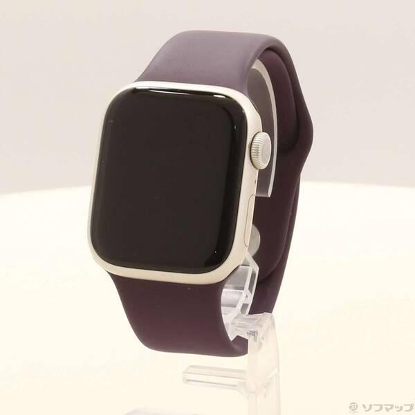 〔中古〕Apple(アップル) Apple Watch Series 7 GPS 41mm スターライトアルミニウムケース ダークチェリースポーツバンド〔377-ud〕 | 