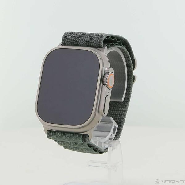 〔中古〕Apple(アップル) Apple Watch Ultra GPS + Cellular 49mm チタニウムケース グリーンアルパインループ〔352-ud〕 | 