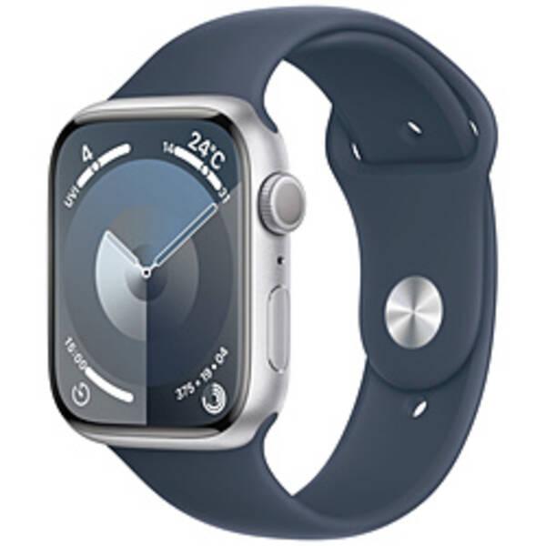 〔中古〕Apple(アップル) Apple Watch Series 9 GPS 45mm シルバーアルミニウムケース ストームブルースポーツバンド〔377-ud〕 | 