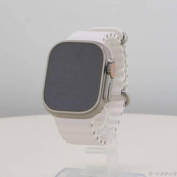 〔中古〕Apple(アップル) Apple Watch Ultra GPS + Cellular 49mm チタニウムケース ホワイトオーシャンバンド〔297-ud〕 | 