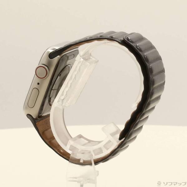 〔中古〕Apple(アップル) Apple Watch Series 7 GPS + Cellular 41mm チタニウムケース ブラックレザーリンク〔348-ud〕 |  | 01