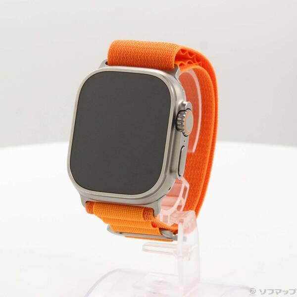 〔中古〕Apple(アップル) Apple Watch Ultra GPS + Cellular 49mm チタニウムケース オレンジアルパインループ〔262-ud〕 | 