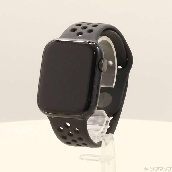 〔中古〕Apple(アップル) Apple Watch Series 7 Nike GPS 45mm ミッドナイトアルミニウムケース アンスラサイト／ブラックNikeスポーツバンド〔276-ud〕 | 