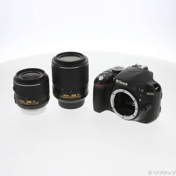 〔中古〕Nikon(ニコン) NIKON D3300 ダブルズームキット2 ブラック (2410万画素／SDXC)〔348-ud〕 | 