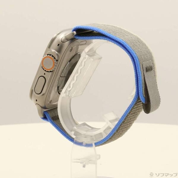 〔中古〕Apple(アップル) Apple Watch Ultra GPS + Cellular 49mm チタニウムケース ブルー／グレイトレイルループ〔196-ud〕 |  | 01