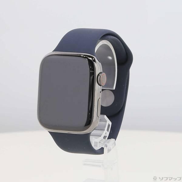 〔中古〕Apple(アップル) Apple Watch Series 7 GPS + Cellular 45mm グラファイトステンレススチールケース ミッドナイトスポーツバンド〔276-ud〕 | 