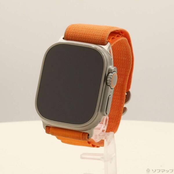 〔中古〕Apple(アップル) Apple Watch Ultra GPS + Cellular 49mm チタニウムケース オレンジアルパインループ〔262-ud〕 | 