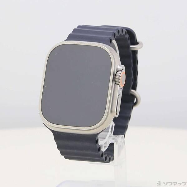 〔中古〕Apple(アップル) Apple Watch Ultra GPS + Cellular 49mm チタニウムケース ミッドナイトオーシャンバンド〔269-ud〕 | 