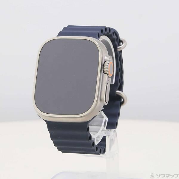 〔中古〕Apple(アップル) Apple Watch Ultra GPS + Cellular 49mm チタニウムケース ミッドナイトオーシャンバンド〔262-ud〕 | 