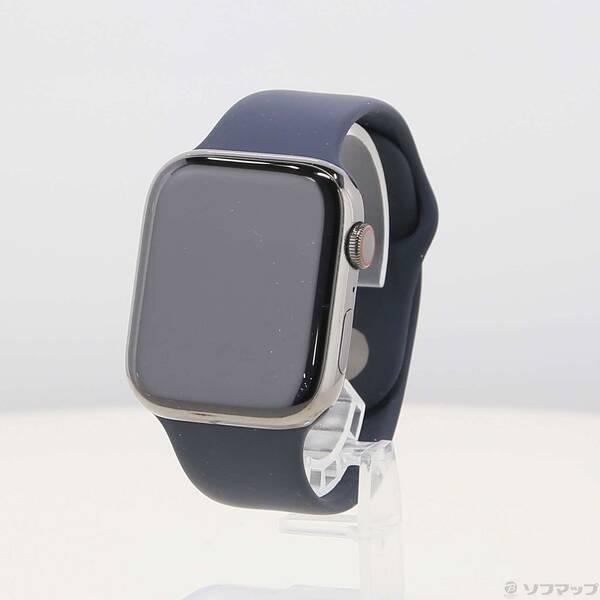 〔中古〕Apple(アップル) Apple Watch Series 9 GPS + Cellular 45mm グラファイトステンレススチールケース ミッドナイトスポーツバンド〔377-ud〕 | 