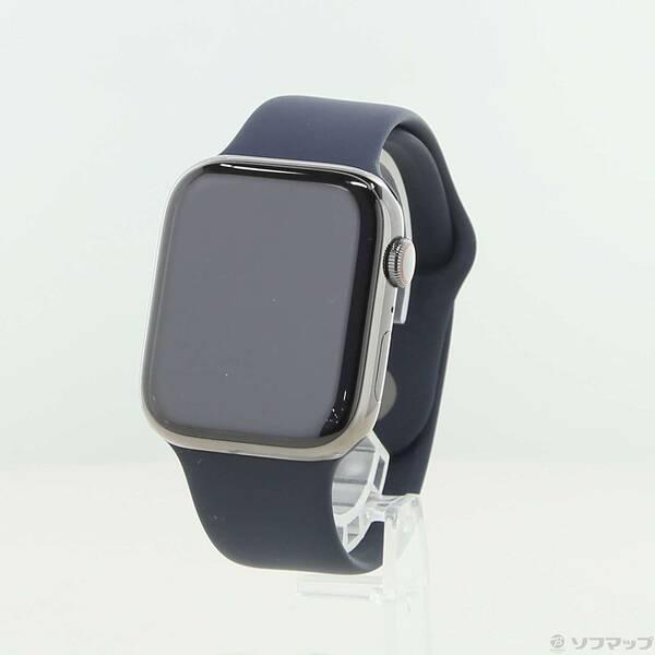 〔中古〕Apple(アップル) Apple Watch Series 9 GPS + Cellular 45mm グラファイトステンレススチールケース ミッドナイトスポーツバンド〔348-ud〕 | 