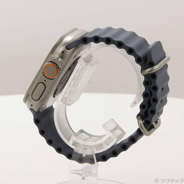 〔中古〕Apple(アップル) Apple Watch Ultra 3 GPS + Cellular 49mm ナチュラルチタニウムケース アンカーブルーオーシャンバンド〔258-ud〕の画像