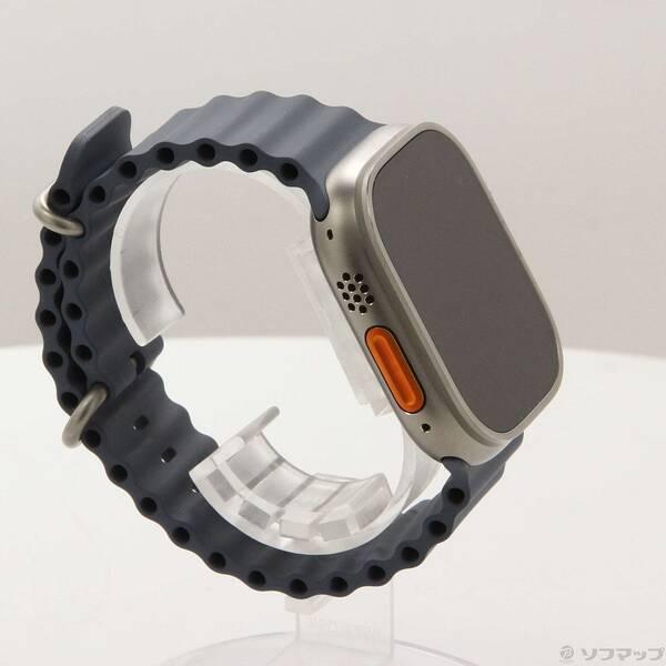 〔中古〕Apple(アップル) Apple Watch Ultra 3 GPS + Cellular 49mm ナチュラルチタニウムケース アンカーブルーオーシャンバンド〔258-ud〕の画像