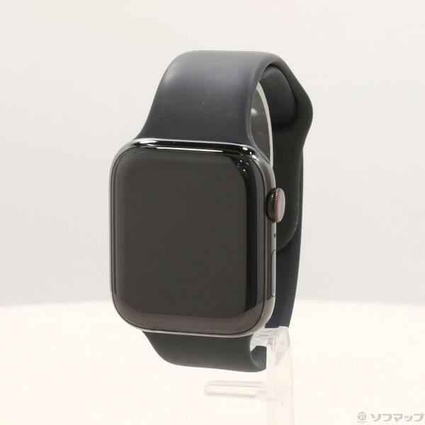 〔中古〕Apple(アップル) Apple Watch Series 4 GPS + Cellular 44mm スペースブラックステンレススチールケース ブラックスポーツバンド〔247-ud〕 | 