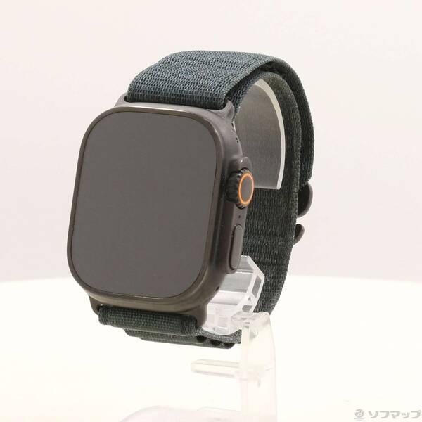〔中古〕Apple(アップル) Apple Watch Ultra 2 GPS + Cellular 49mm ブラックチタニウムケース ダークグリーンアルパインループ〔349-ud〕 | 