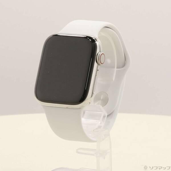 〔中古〕Apple(アップル) Apple Watch Series 6 GPS + Cellular 44mm シルバーステンレススチールケース ホワイトスポーツバンド〔377-ud〕 | 