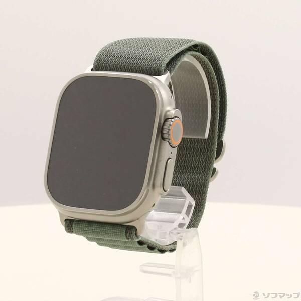 〔中古〕Apple(アップル) Apple Watch Ultra GPS + Cellular 49mm チタニウムケース グリーンアルパインループ〔269-ud〕 | 