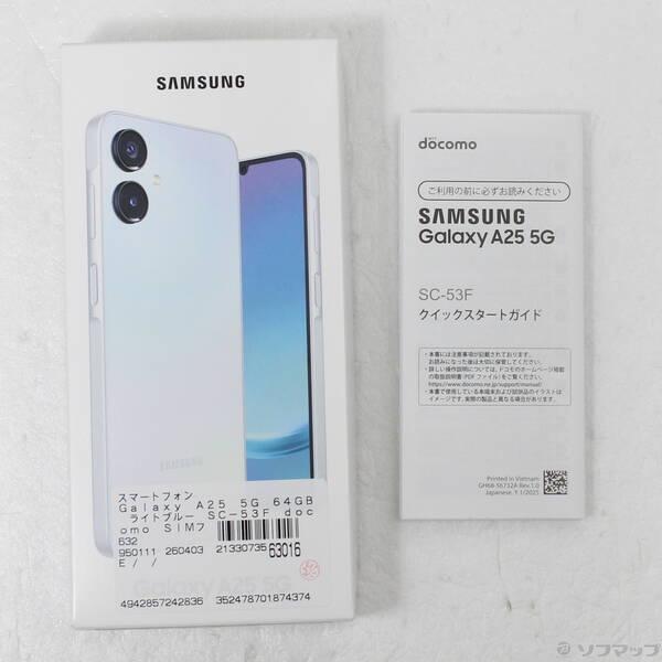 〔中古〕SAMSUNG(サムスン) Galaxy A25 5G 64GB ライトブルー SC-53F docomo SIMフリー〔368-ud〕 |  | 04