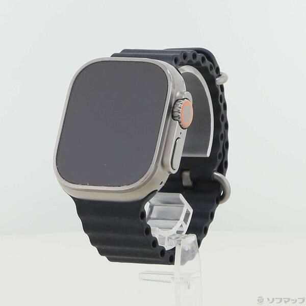〔中古〕Apple(アップル) Apple Watch Ultra GPS + Cellular 49mm チタニウムケース ミッドナイトオーシャンバンド〔262-ud〕 | 