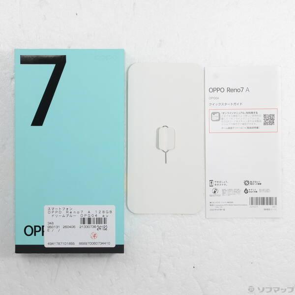 〔中古〕OPPO(オッポ) OPPO Reno7 A 128GB ドリームブルー OPG04 au SIMフリー〔349-ud〕 |  | 04