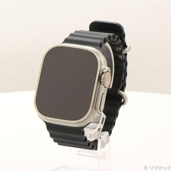 〔中古〕Apple(アップル) Apple Watch Ultra GPS + Cellular 49mm チタニウムケース ミッドナイトオーシャンバンド〔377-ud〕 | 