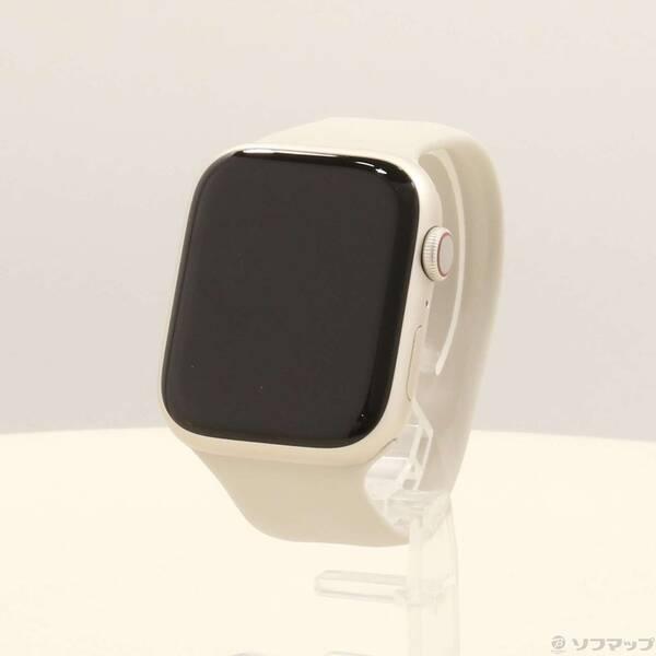 〔中古〕Apple(アップル) Apple Watch Series 9 GPS + Cellular 45mm スターライトアルミニウムケース スターライトソロループ〔198-ud〕 | 