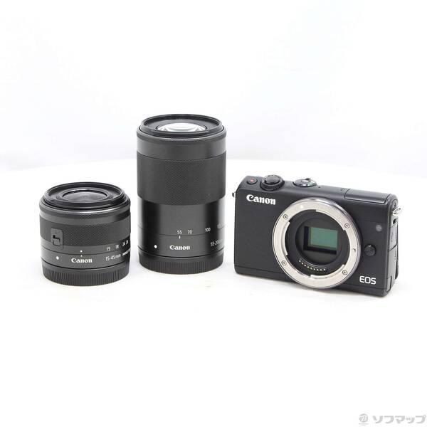 〔中古〕Canon(キヤノン) EOS M100(ブラック)ダブル ズームキット〔251-ud〕 | 