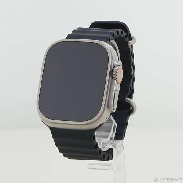 〔中古〕Apple(アップル) Apple Watch Ultra GPS + Cellular 49mm チタニウムケース ミッドナイトオーシャンバンド〔262-ud〕 | 