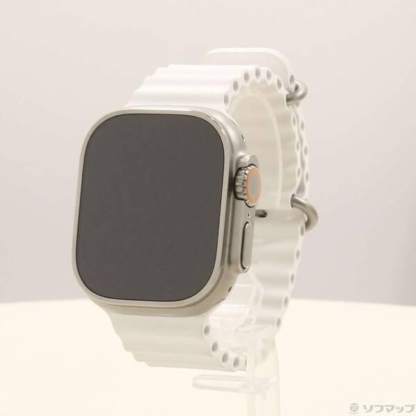 〔中古〕Apple(アップル) Apple Watch Ultra GPS + Cellular 49mm チタニウムケース ホワイトオーシャンバンド〔262-ud〕 | 