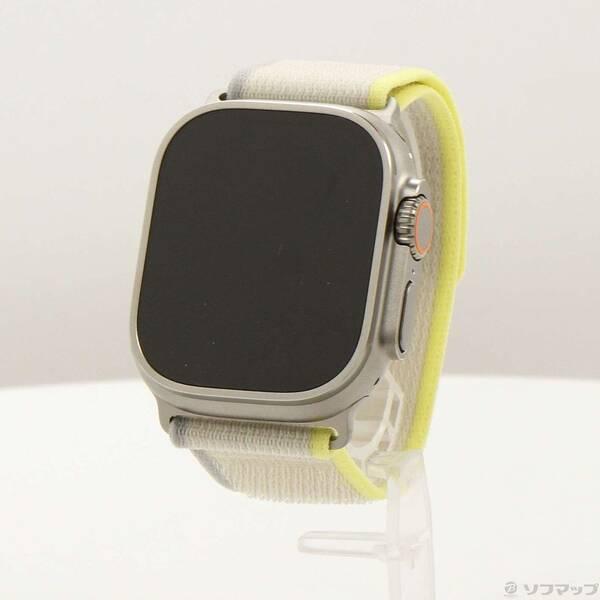 〔中古〕Apple(アップル) Apple Watch Ultra GPS + Cellular 49mm チタニウムケース イエロー／ベージュトレイルループ〔262-ud〕 | 