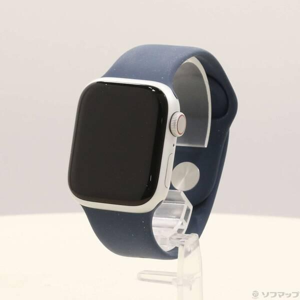 〔中古〕Apple(アップル) Apple Watch Series 9 GPS + Cellular 41mm シルバーアルミニウムケース ストームブルースポーツバンド〔352-ud〕 | 