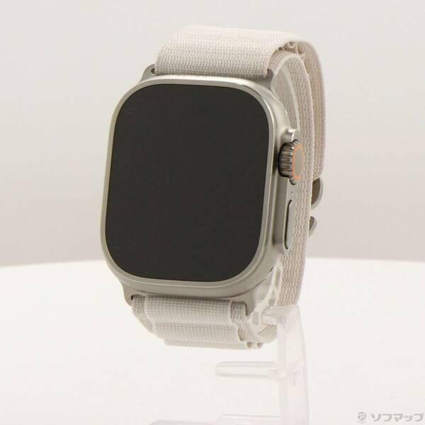 〔中古〕Apple(アップル) Apple Watch Ultra GPS + Cellular 49mm チタニウムケース スターライトアルパインループ〔305-ud〕 | 