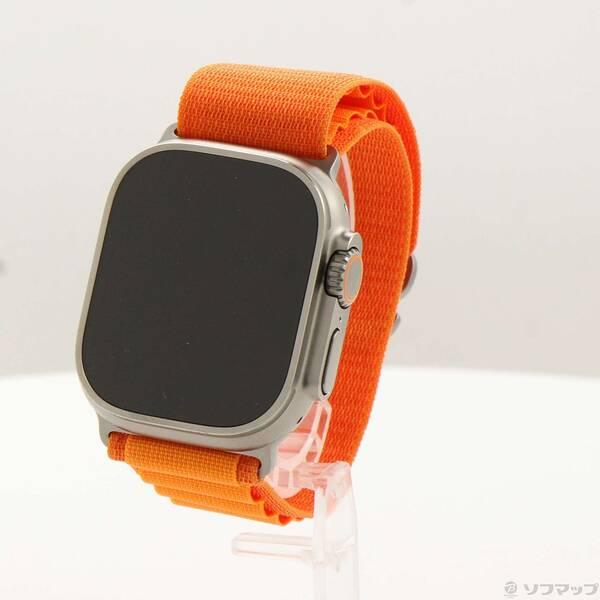 〔中古〕Apple(アップル) Apple Watch Ultra GPS + Cellular 49mm チタニウムケース オレンジアルパインループ〔295-ud〕 | 