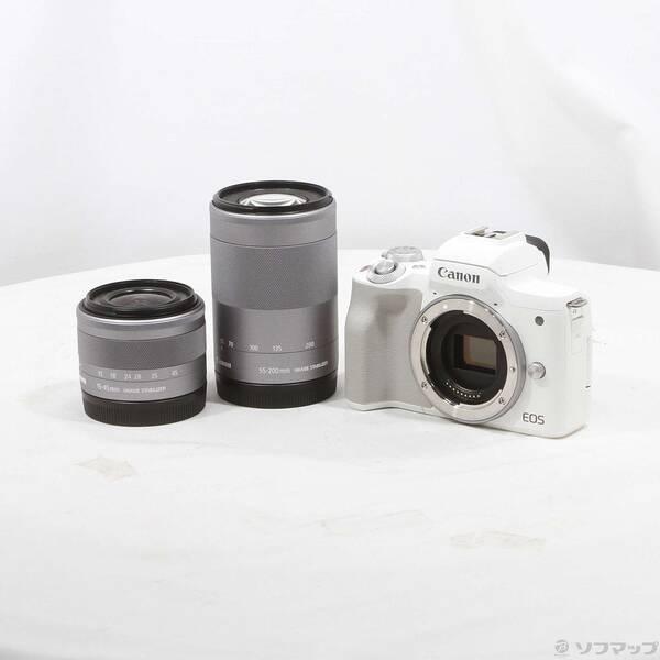 〔中古〕Canon(キヤノン) EOS Kiss M2 ダブルズームキット ホワイト〔196-ud〕 | 
