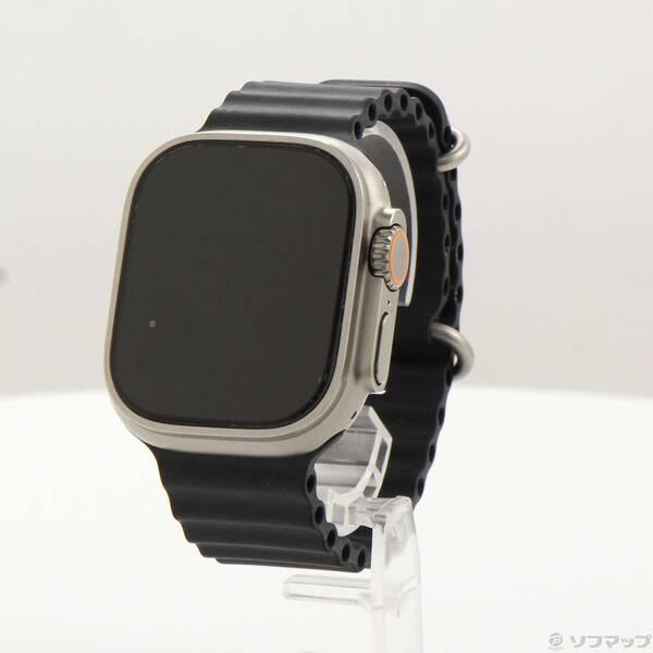 〔中古〕Apple(アップル) Apple Watch Ultra GPS + Cellular 49mm チタニウムケース ミッドナイトオーシャンバンド〔295-ud〕 | 