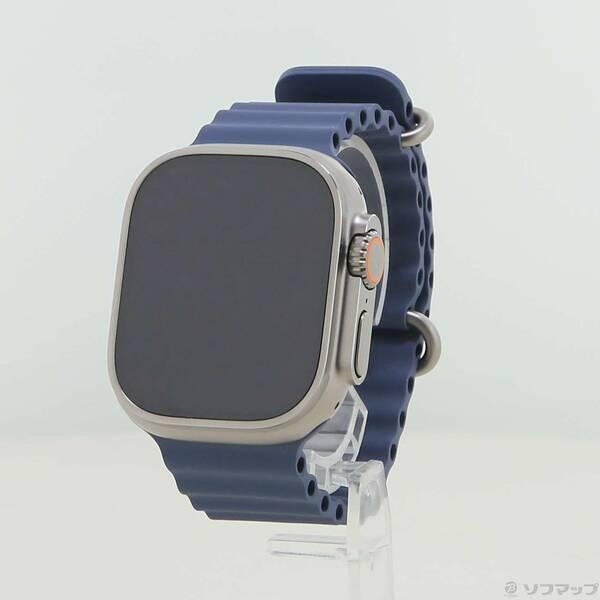 〔中古〕Apple(アップル) Apple Watch Ultra 3 GPS + Cellular 49mm ナチュラルチタニウムケース アンカーブルーオーシャンバンド〔258-ud〕 | 
