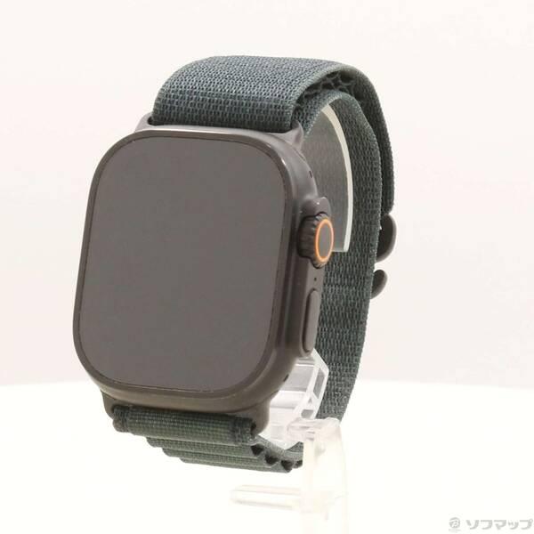 〔中古〕Apple(アップル) Apple Watch Ultra 2 GPS + Cellular 49mm ブラックチタニウムケース ダークグリーンアルパインループ〔262-ud〕 | 