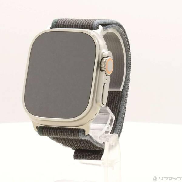 〔中古〕Apple(アップル) Apple Watch Ultra 2 GPS + Cellular 49mm チタニウムケース ブルー／ブラックトレイルループ〔258-ud〕 | 