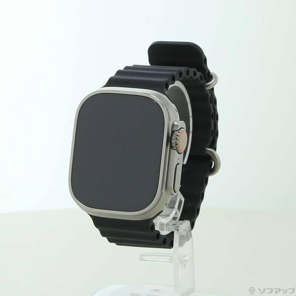 〔中古〕Apple(アップル) Apple Watch Ultra 3 GPS + Cellular 49mm ナチュラルチタニウムケース ブラックオーシャンバンド〔377-ud〕 | 