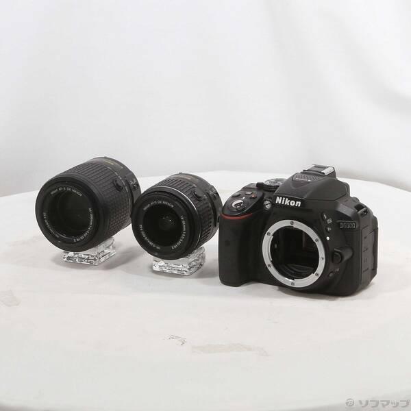 〔中古〕Nikon(ニコン) NIKON D5300 ダブルズームキット2 ブラック (2416万画素／SDXC)〔349-ud〕 | 