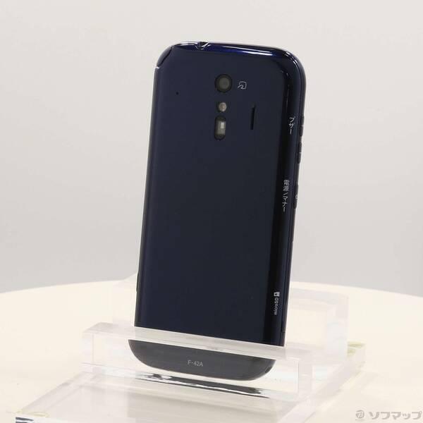 〔中古〕FUJITSU(富士通） らくらくスマートフォン 32GB ネイビー F-42A docomoロック解除SIMフリー〔348-ud〕 | 